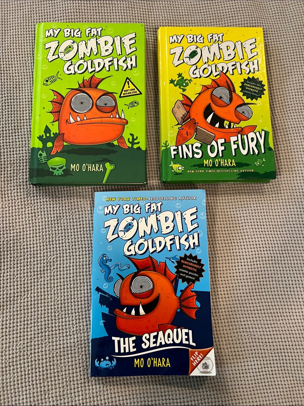 My Big Fat Zombie Goldfish Trilogy - Bright Green, Yellow & Blue Covers